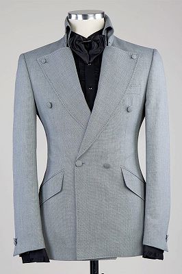 Philip Gray Peaked Lapel Double Breasted Linen Prom Suits