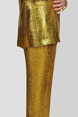 Rupert Gold Sequins Peaked Lapel Double Breasted Prom Suits_3