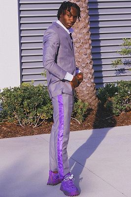 Upton Purple Notched Lapel Bespoke Prom Suits