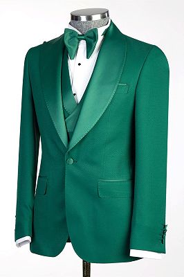 Ternence Jade Peaked Lapel Three Pieces Prom Suits_3