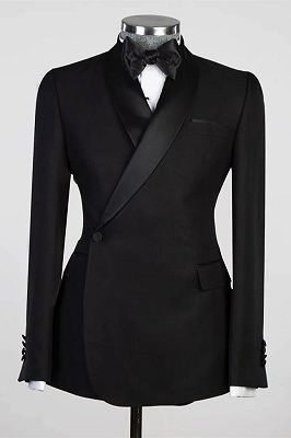 Tanner Black Wedding Suits With Satin Shawl Lapel