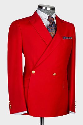 Steve Red Peaked Lapel Double Breasted Prom Suits