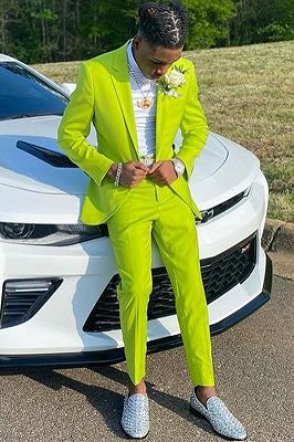 Wilbur Light Green Notched Lapel Two Buttons Prom Suits