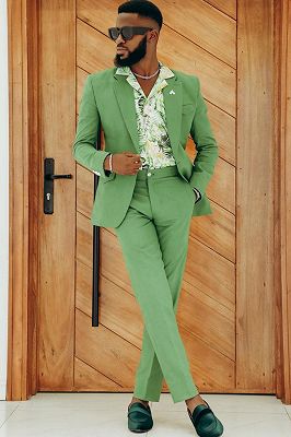 Abel Green Notched Lapel One Button Prom Suits_2