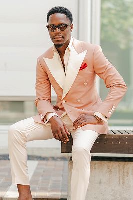 Antony Salmon Double Breasted Prom Suits With Ivory Peaked Lapel_1