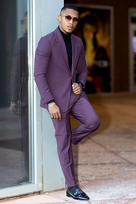 Angus Dark Purple Notched Lapel One Button Prom Suits_1