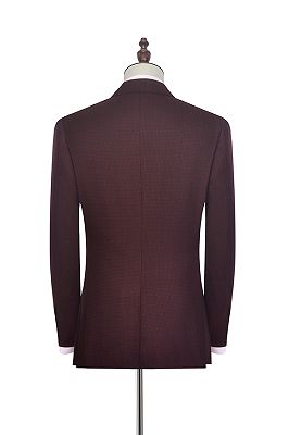 Peak Lapel Burgundy Suits for Men | One Button Business Suits for Formal_3