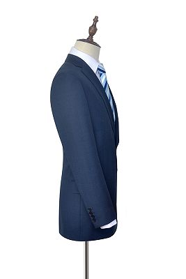 Classic Notch Lapel Navy Suits for Men | Dark Blue Mens Suits for Groomsmen_4