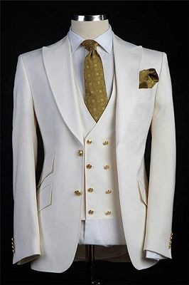 white tux with gold